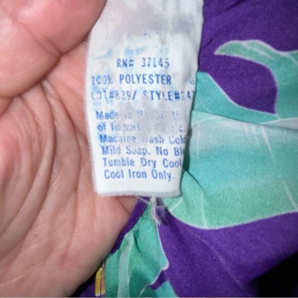 Vintage Hilo Hattie Tropical Print Flutter Short Sleeve Blouse Shirt Top - Picture 6 of 13